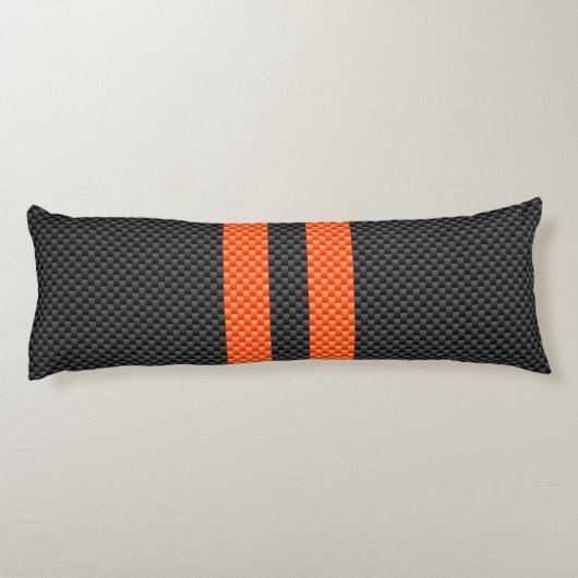 Coussins Longs Style Carbone d'impression d'accents orange sporti (Dos)
