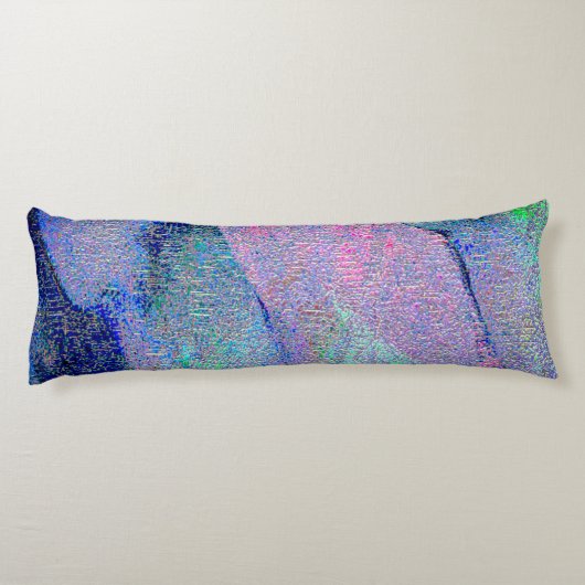 Coussins Longs Style cuir ciré avec peinture usée, bleu (Dos)