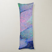 Coussins Longs Style cuir ciré avec peinture usée, bleu (Dos (Vertical))