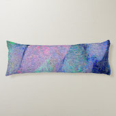 Coussins Longs Style cuir ciré avec peinture usée, bleu (Devant)