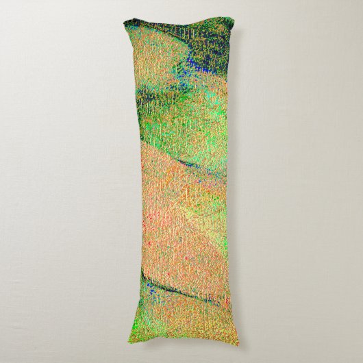 Coussins Longs Style cuir ciré et peinture verte saumon usée (Devant (Vertical))