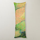 Coussins Longs Style cuir ciré et peinture verte saumon usée (Dos (Vertical))