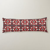 Coussins Longs 🌸 Style de maison cosy géométrique abstrait rouge (Dos)