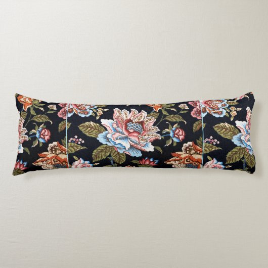 Coussins Longs Style rétro Ornement floral multicolore (Devant)