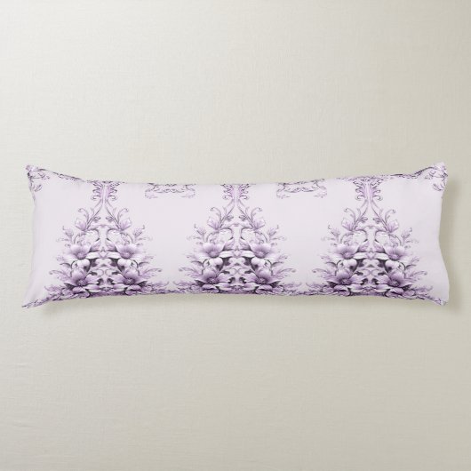 Coussins Longs Stylish Purple Flowers Body Pillow (Devant)