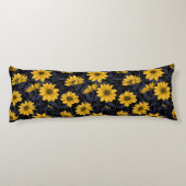 Coussins Longs Sunroot, tournesol sauvage en jaune et bleu (Dos)