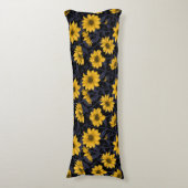 Coussins Longs Sunroot, tournesol sauvage en jaune et bleu (Devant (Vertical))
