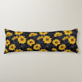 Coussins Longs Sunroot, tournesol sauvage en jaune et bleu (Devant)