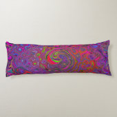 Coussins Longs Super psychédélique Magenta Retro Liquide Swirl (Dos)