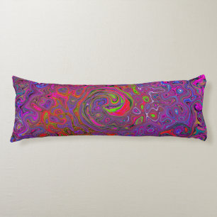 Coussins Longs Super psychédélique Magenta Retro Liquide Swirl