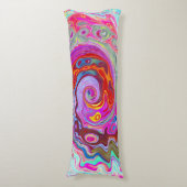 Coussins Longs Super rétro rose chaud et bleu tourbillon Abstrait (Devant (Vertical))