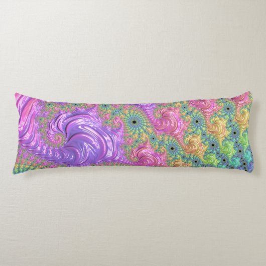Coussins Longs Super Trippy Boho Jewel Tone arc-en-ciel Fractal (Devant)