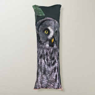 Coussins Longs Superbe Chouette grise d'Halloween, Art animalier