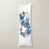 Coussins Longs Symbol Infinity of Blue Morpho Butterflies (Dos (Vertical))