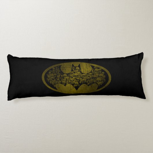 Coussins Longs Symbole Batman | Crânes dans le logo de chaume (Dos)