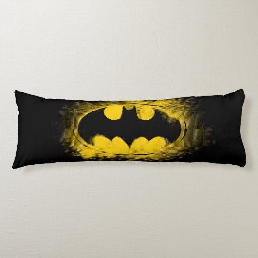 Coussins Longs Symbole Batman | Logo noir et jaune (Devant)