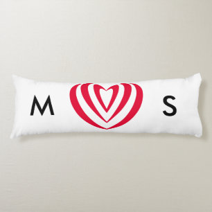 Coussins Longs Symbole d'amour minimaliste Cœur Rouge Abstrait