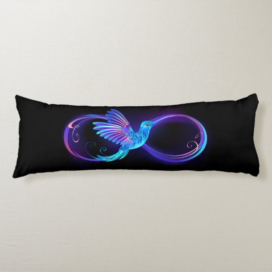 Coussins Longs Symbole de Neon Infinity par Glowing Hummingbird (Devant)