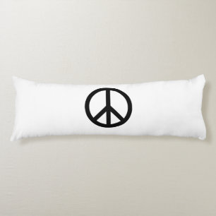 Coussins Longs Symbole de paix Anti Guerre noir blanc moderne