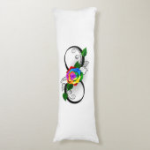 Coussins Longs Symbole d'infini avec rose arc-en-ciel (Devant (Vertical))