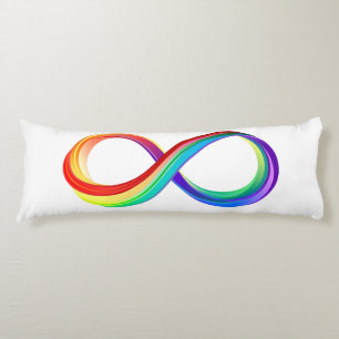 Coussins Longs Symbole d'infinité arc-en-ciel stratifié
