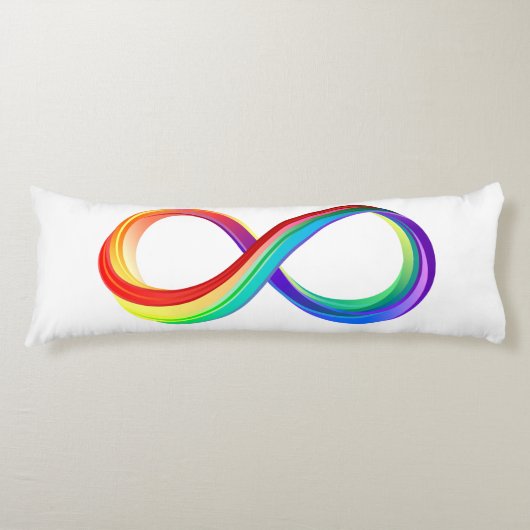 Coussins Longs Symbole d'infinité arc-en-ciel stratifié (Devant)