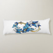 Coussins Longs Symbole infini de papillons Morpho bleus (Dos)