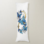 Coussins Longs Symbole infini de papillons Morpho bleus (Devant (Vertical))