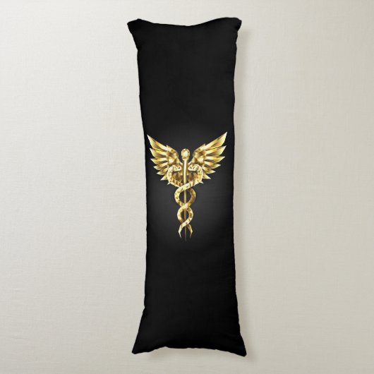 Coussins Longs Symbole Polygonal Or Caduceus (Devant (Vertical))