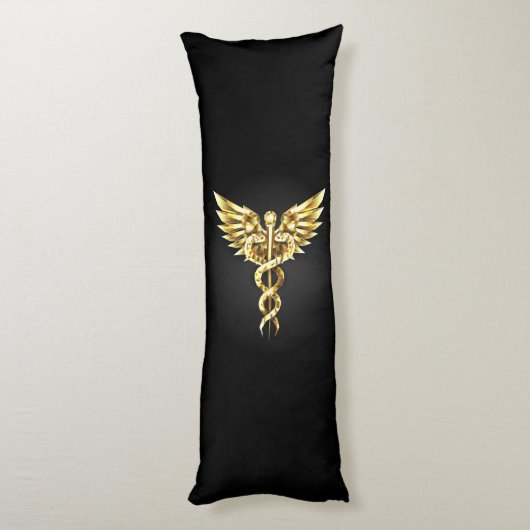 Coussins Longs Symbole Polygonal Or Caduceus (Dos (Vertical))