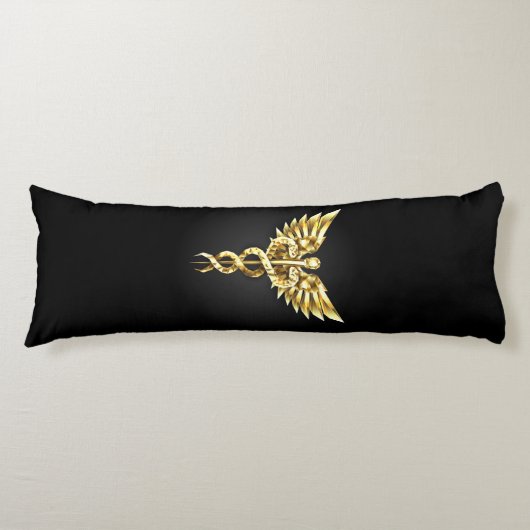 Coussins Longs Symbole Polygonal Or Caduceus (Devant)