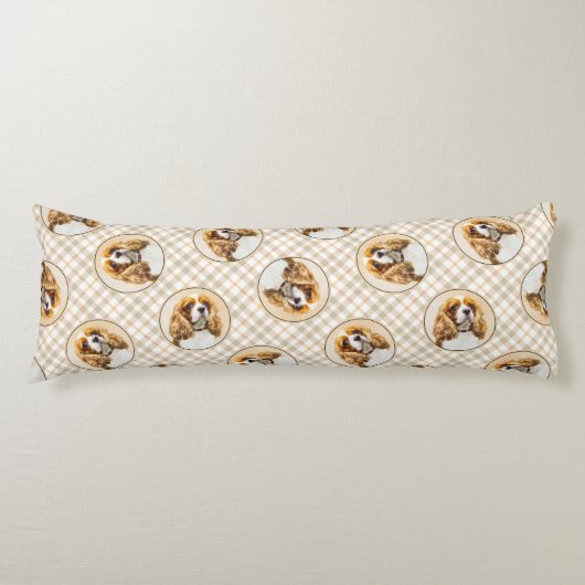 Coussins Longs Tableau d'art de chien Cavalier King Charles Spani (Devant)