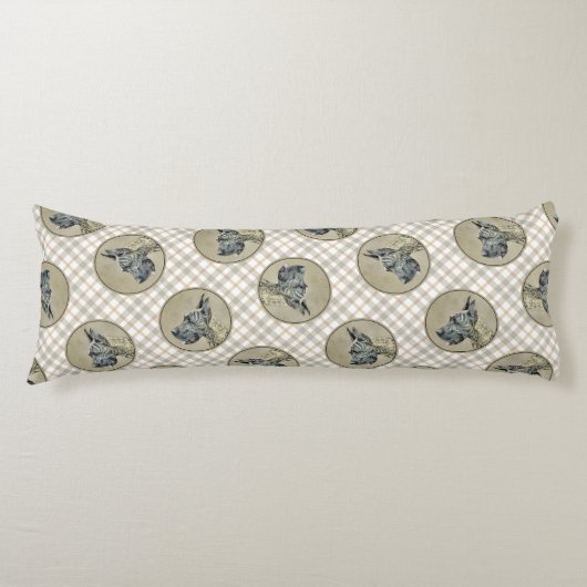 Coussins Longs Tableau de Grand Danois Bringé Art Original pour C (Devant)