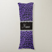 Coussins Longs Taches de léopard de parties scintillant violet de (Devant (Vertical))