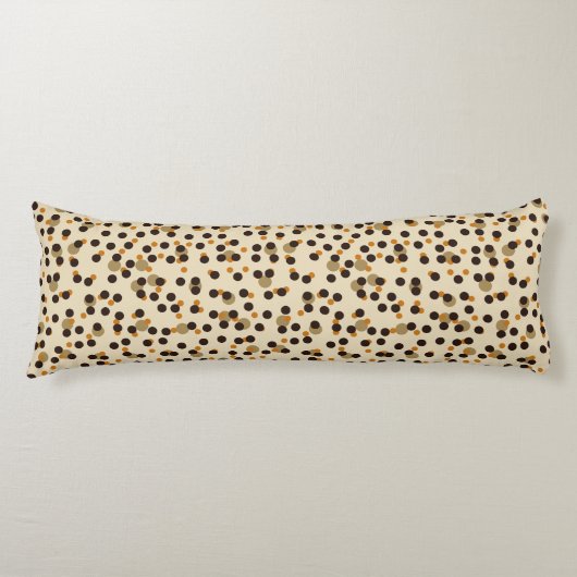 Coussins Longs taches orange, grain de café et beige (Devant)