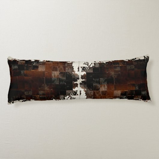 Coussins Longs Tan Cowhide Patchwork Imprimer (Dos)