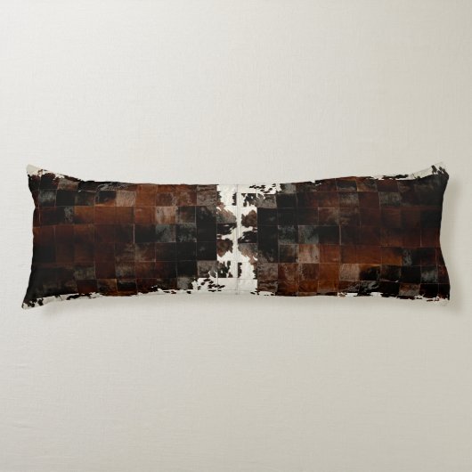 Coussins Longs Tan Cowhide Patchwork Imprimer (Devant)