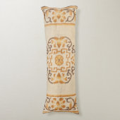 Coussins Longs Tan Jaune Tibétain Brown  (Devant (Vertical))