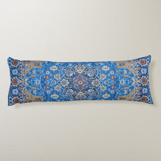 Coussins Longs Tapis persan turc bleu oriental antique (Dos)