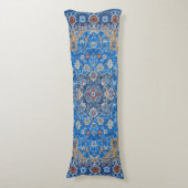 Coussins Longs Tapis persan turc bleu oriental antique (Devant (Vertical))