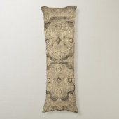 Coussins Longs Tapis Persique antique Brown Cushion Corps Beige (Devant (Vertical))