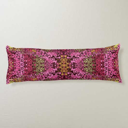 Coussins Longs Tapisserie de boho violet rouille Oreiller corps. (Dos)
