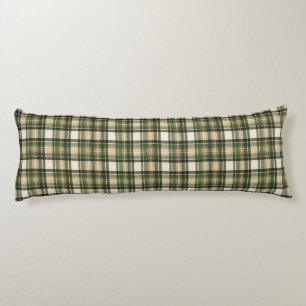 Coussins Longs Tartan à carreaux vert forêt sylvicole