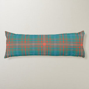 Coussins Longs Tartan Clan Wilson Orange Turquoise Carreaux Tarta