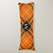 Coussins Longs Tartan orange d'Halloween (Devant (Vertical))