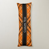 Coussins Longs Tartan orange d'Halloween (Dos (Vertical))