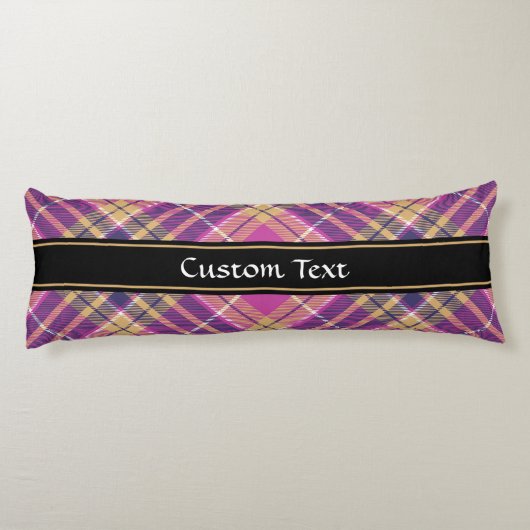 Coussins Longs Tartan rose, or et bleu (Dos)