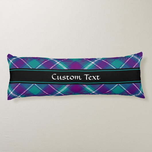 Coussins Longs Tartan vert de mer, violet et bleu (Dos)