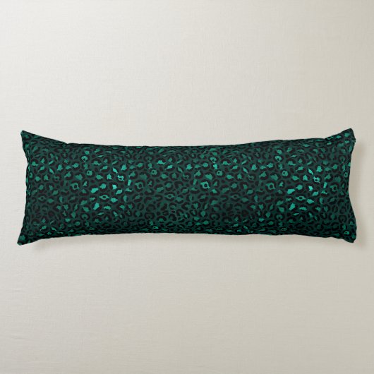 Coussins Longs Teal et Gold Série Léopard Design 4 (Devant)