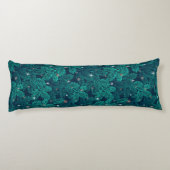 Coussins Longs Teal Pine Branches With White Snowflakes (Dos)